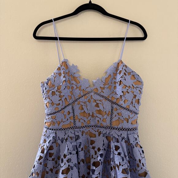 Self-Portrait Azaelea Lace Mini Dress in Baby Blue sz US 8 - Picture 8 of 8